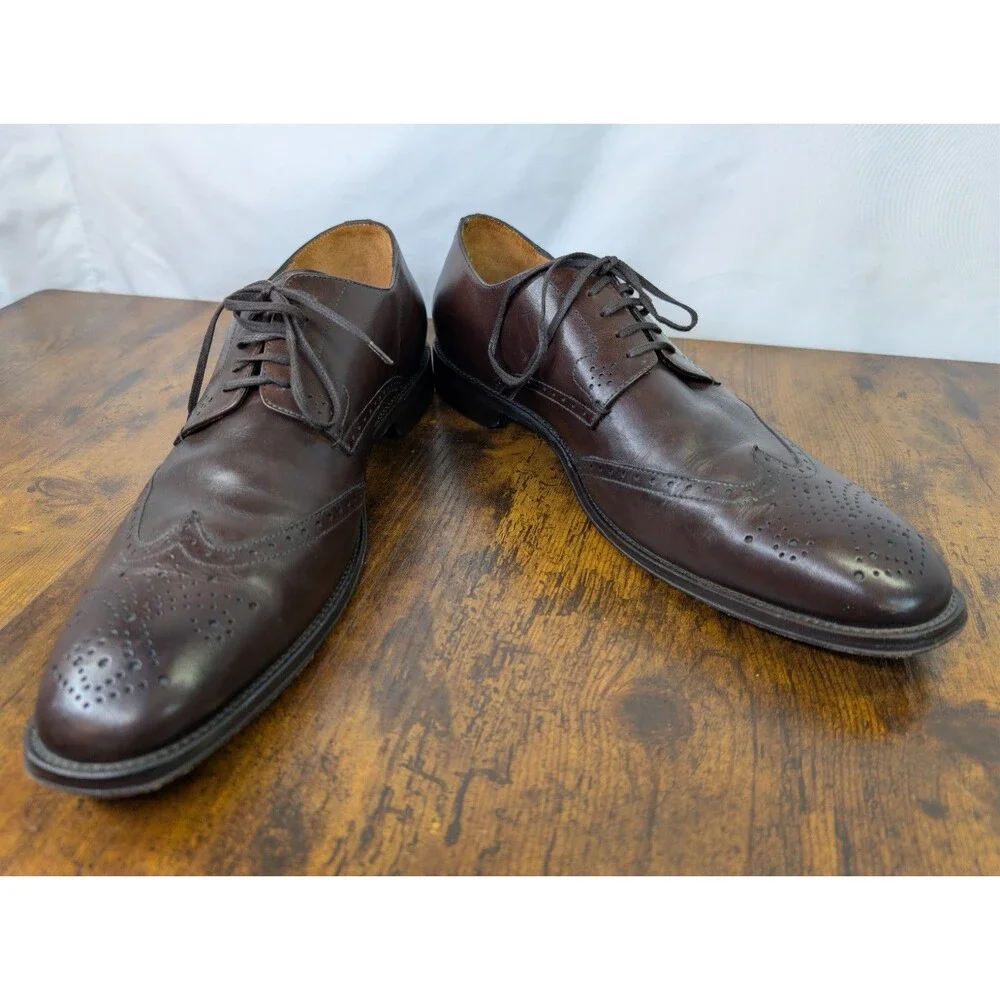 Johnston & Murphy Wingtip Chestnut-Brown Leather Men’s Dress Shoes Size US 13M